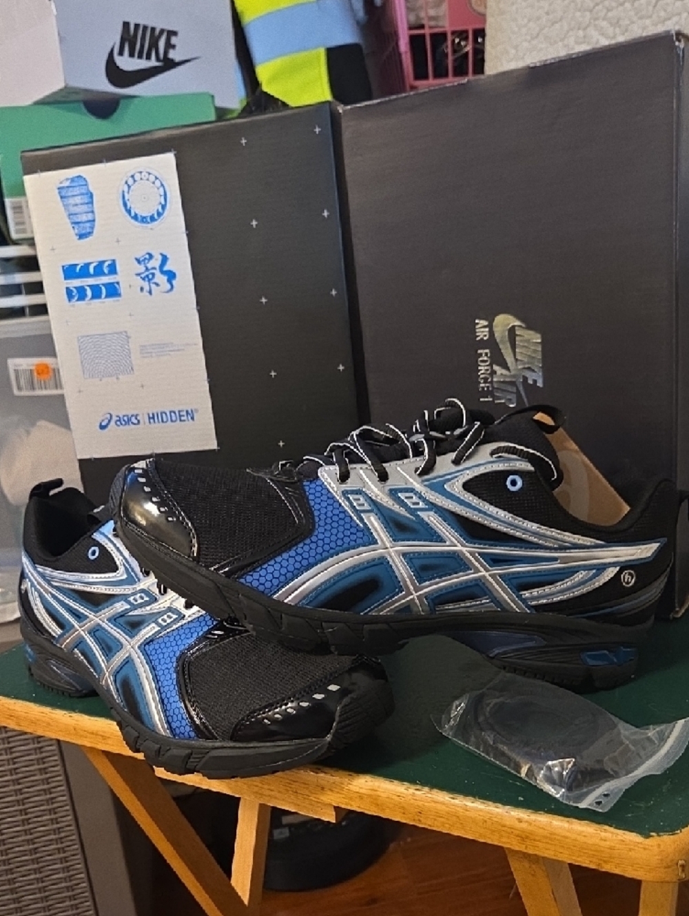 ASICS Black and Blue Men's Athletic Sneakers - Picture 13 of 13
